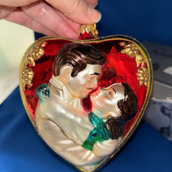 Kurt Adler Polonaise Gone with The Wind Rhett Scarlett Heart Ornament Christmas - Picture 1 of 15